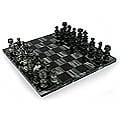 'Check in Gray' Onyx and Marble Chess Set (Mexico)