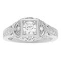 Tressa Sterling Silver Round-cut CZ Pave Vintage-style Ring