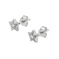 Sterling Silver CZ Star Stud Earrings