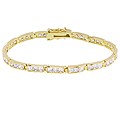 14k Gold Overlay CZ Diamoness Tennis Bracelet