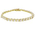 14k Gold Overlay CZ Marquise Tennis Bracelet