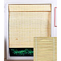 Resources on 45 Record Beatles Natural Bamboo Roman Shade (45 in. x 98 in.)