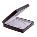 DaVonna 18k Gold White Akoya Pearl 18-inch Necklace with Mahogany Wood Box