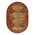 Handmade Heritage Bakhtiari Multi/ Red Wool Rug (4'6 x 6'6 Oval)