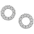 10k White Gold 1/10ct TDW Circle Earrings
