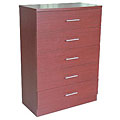Mahogany Finish 5-drawer Dresser