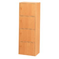 Natural 4-tier Storage Cubbies with Doors