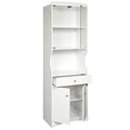 White Finish Tall Microwave Cabinet