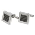 Men's Titanium and Black Steel Cufflinks