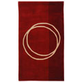 Handmade Rodeo Drive Circle of Life Red/ Ivory N.Z. Wool Rug (2'6 x 4'6)