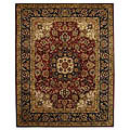 rug Burgundy Plum Classic Kerman Burgundy/ Navy Rug (7'6 x 9'6)