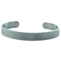Stainless Steel Classic Roman Numeral Cuff Bangle