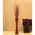 Mahogany Mango Wood Floor Vase with Palms
