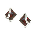 10k White Gold Garnet Earrings