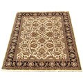 Free connected tips for carpet Indo Indo Tabriz Hand-knotted Ivory Rug (8' x 10')