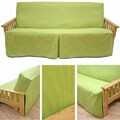 Full Size Skirted Futon Slipcover Twill Lime