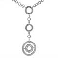 Sterling Silver CZ Dangle Circles Necklace
