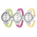 Geneva Platinum Colored Small Cuff Watch