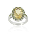 Glitzy Rocks Sterling Silver 6.5 CTW Citrine and Peridot Ring