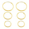 14k Yellow Gold Hoop Earrings (Set of 3 Pair)