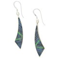 Sterling Silver Denim Lapis and Opal Earrings