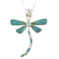 Sterling Silver Turquoise Opal Dragonfly Necklace