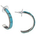 Sterling Silver Turquoise Hoop Earrings