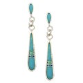 Sterling Silver Turquoise and Opal Dangle Earrings