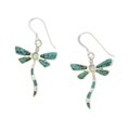 Sterling Silver Turquoise Opal Dragonfly Earrings