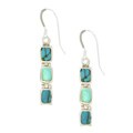 Sterling Silver Turquoise and Opal Dangle Earrings