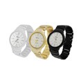 Geneva Platinum Men's Round Bezel Link Watch