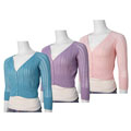 Cashmere Brand Cable Knit Button Front Cardigan