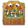 Texas Hold 'em Dart Cabinet Set w/ Darts and Board