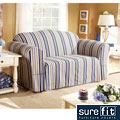 Sure Fit Indigo Stripe Loveseat Slipcover