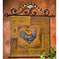 Hand-painted Tuscan Rooster Metal Wall Hanging