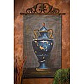 Hand-painted Blue Urn Bamboo Wall Art