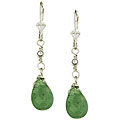 Charming Life Sterling Silver Green Aventurine Briolette Earrings