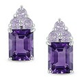 Sterling Silver Amethyst and Rose de France Earrings