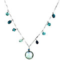 Charming Life Sterling Silver Coin Pearl Apatite Fringe Necklace
