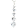 Silvertone and CZ Falling Journey Hearts