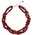 Stonique Creations Sea Bamboo Coral Chip 3-strand Necklace