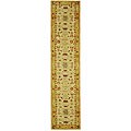 Handmade Tribal Ivory/ Gold Wool Runner (2'3 x 14')