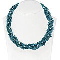 Stonique Creations Sterling Silver 3-strand Turquoise Chip Necklace