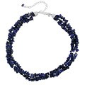Stonique Creations Sterling Silver 3-strand Lapis Chip Necklace