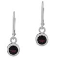 Glitzy Rocks Sterling Silver Garnet Leverback Earrings