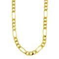 Caribe Gold 14k over Sterling Silver 24-inch Figaro Chain (7.5 mm)