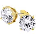 Michele Mies Gold Overlay Cubic Zirconia Stud Earrings