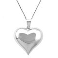 Sterling Silver Puffed Heart Necklace