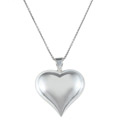 Sterling Silver Puffed Heart Necklace