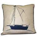Sailboat Embroidered Pillow